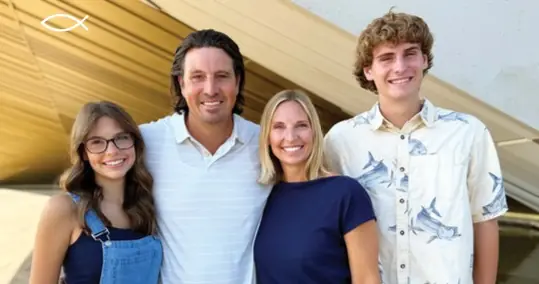 Beckie Seba with her husband, daughter and son